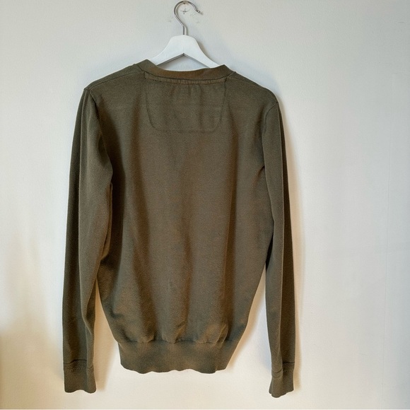 Diesel Cardigan Sweater Grandpa In Olive Green Size L - Picture 2 of 8